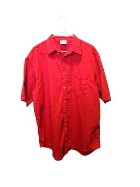 Chase Authentics Red Short-Sleeve Button-Down Shirt Men's XL